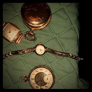3 vintage watches two pocket watches& wrist watch